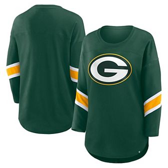 Women's Fanatics Green Green Bay Packers Redzone Clear Dimple Long Sleeve 3/4-Sleeve T-Shirt
