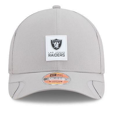 Men's New Era Gray Las Vegas Raiders 2025 Sideline M-Crown 9FORTY Adjustable Hat