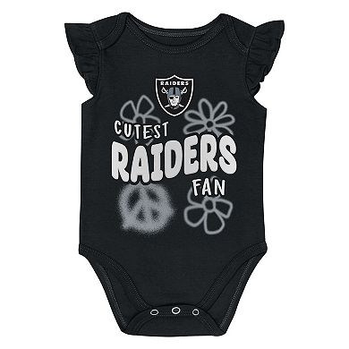 Girls Newborn & Infant Outerstuff Las Vegas Raiders The Sunshine Two-Piece Bodysuit Set
