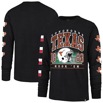 Men's '47 Black Texas Longhorns Go Big Long Sleeve T-Shirt