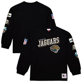 Men's Mitchell & Ness Black Jacksonville Jaguars Training Camp Vintage Logos Long Sleeve T-Shirt
