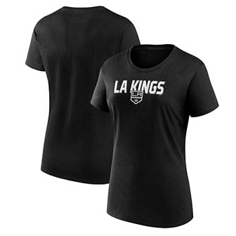 Women's Logo Athletic Black Los Angeles Kings Launch Scoop Neck T-Shirt