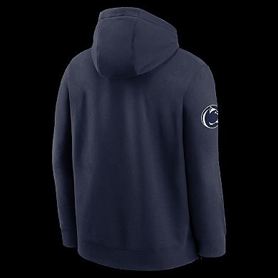 Men's Nike Navy Penn State Nittany Lions 2025 Sideline Club Fleece Pullover Hoodie