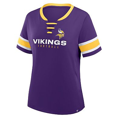 Women's Fanatics Purple Minnesota Vikings Redzone Draw Play Athena Lace-Up T-Shirt