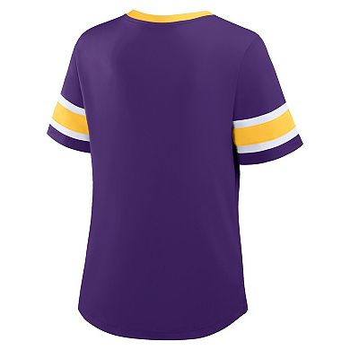 Women's Fanatics Purple Minnesota Vikings Redzone Draw Play Athena Lace-Up T-Shirt