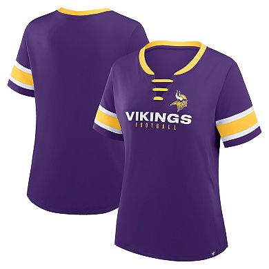 Women's Fanatics Purple Minnesota Vikings Redzone Draw Play Athena Lace-Up T-Shirt