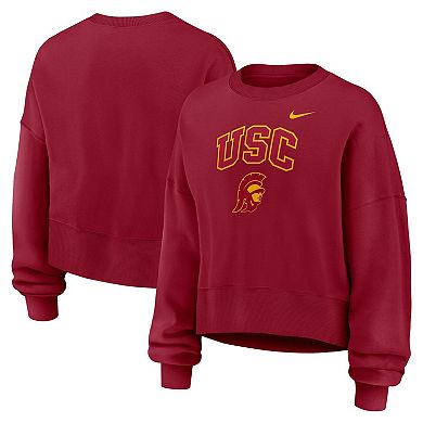 Women's Nike Cardinal USC Trojans Oversized Phoenix Arch Pullover Sweatshirt