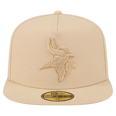 Men's New Era Light Beige Minnesota Vikings Color Pack A-Frame 59FIFTY Fitted Hat