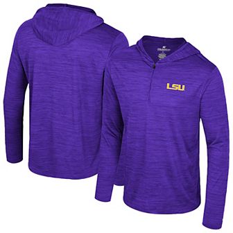 Men's Colosseum Purple LSU Tigers Always Sunny Lightweight Quarter-Zip Hoodie