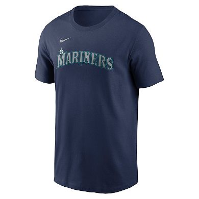 Men's Nike Cal Raleigh Navy Seattle Mariners Fuse Name & Number T-Shirt