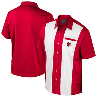 Men's Colosseum Red Louisville Cardinals Strike Bowling Button-Up Shirt