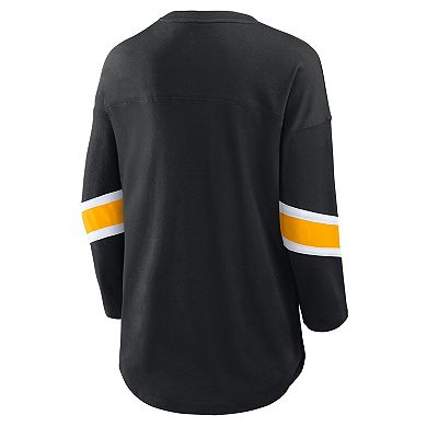 Women's Fanatics Black Pittsburgh Steelers Redzone 3/4-Sleeve T-Shirt