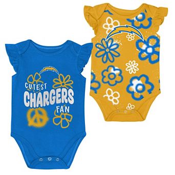 Girls Newborn & Infant Outerstuff Los Angeles Chargers The Sunshine Two-Piece Bodysuit Set