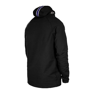 Men's New Era Black Baltimore Ravens Functional Fandom Balaclava Helmet Stripe Tri-Blend Hoodie