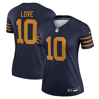 Women's Nike Jordan Love Navy Green Bay Packers The 1923 Classic Legend Player Dri-FIT Top