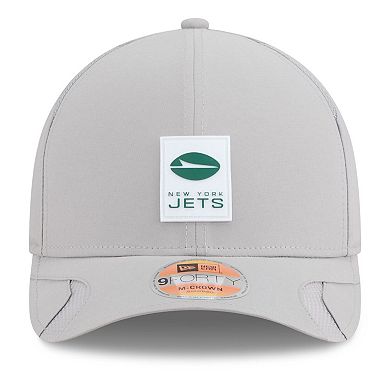 Men's New Era Gray New York Jets 2025 Sideline M-Crown 9FORTY Adjustable Hat
