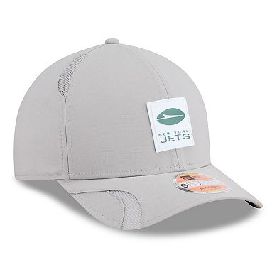 Men's New Era Gray New York Jets 2025 Sideline M-Crown 9FORTY Adjustable Hat