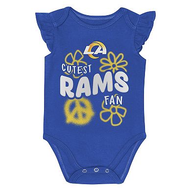 Girls Newborn & Infant Outerstuff Los Angeles Rams The Sunshine Two-Piece Bodysuit Set