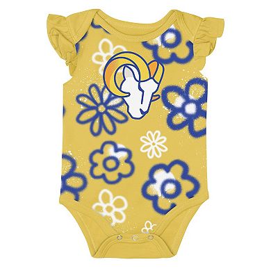 Girls Newborn & Infant Outerstuff Los Angeles Rams The Sunshine Two-Piece Bodysuit Set
