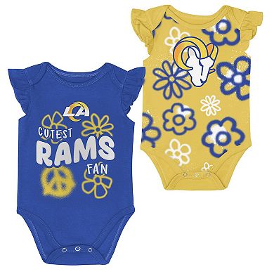 Girls Newborn & Infant Outerstuff Los Angeles Rams The Sunshine Two-Piece Bodysuit Set