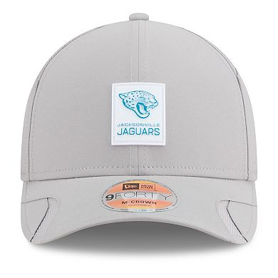 Men's New Era Gray Jacksonville Jaguars 2025 Sideline M-Crown 9FORTY Adjustable Hat