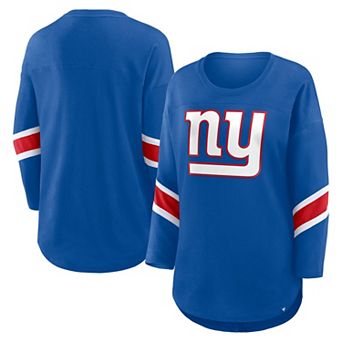 Women's Fanatics Royal New York Giants Redzone Clear Dimple Long Sleeve 3/4-Sleeve T-Shirt