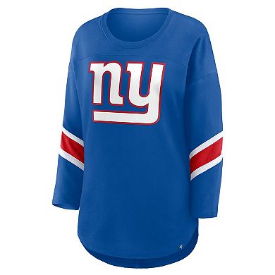 Women's Fanatics Royal New York Giants Redzone 3/4-Sleeve T-Shirt