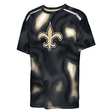 Youth Outerstuff Black New Orleans Saints End Zone Dri-Tek T-Shirt