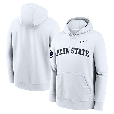 Men's Nike White Penn State Nittany Lions 2025 Sideline Club Fleece Pullover Hoodie