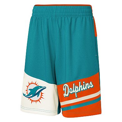 Youth Aqua Miami Dolphins Fandemonium Mesh Shorts