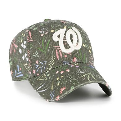 Women's '47 Olive Washington Nationals Moss Verbena Clean Up Adjustable Hat