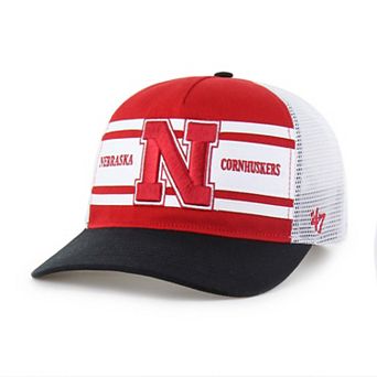 Youth '47 Scarlet/Black Nebraska Huskers Super Stripe Hitch Adjustable Trucker Hat