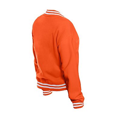 Women's New Era Orange Cincinnati Bengals Throwback Fleece Full-Snap Jacket