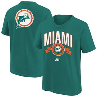 Youth Nike Aqua Miami Dolphins Rewind Front & Back Essential T-Shirt