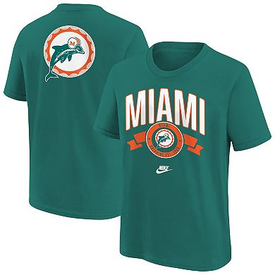 Youth Nike Aqua Miami Dolphins Rewind Front & Back Essential T-Shirt