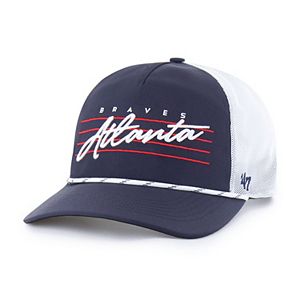 Braves メッシュキャップ ネイビー Men's '47 Navy/White Atlanta Braves Scratch Adjustable Trucker Hat
