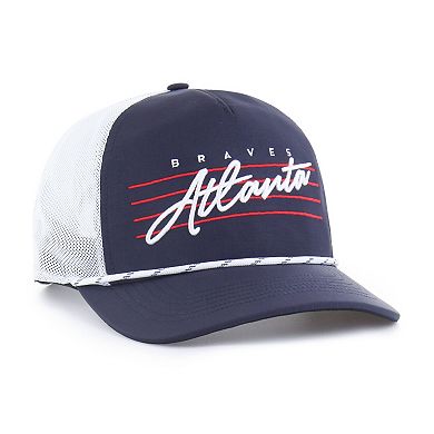Men's '47 Navy Atlanta Braves Brrr Downburst Mesh Hitch Adjustable Hat