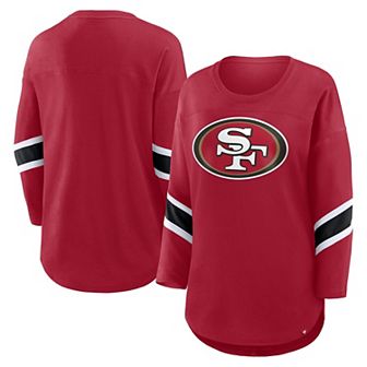 Women's Fanatics Scarlet San Francisco 49ers Redzone Clear Dimple Long Sleeve 3/4-Sleeve T-Shirt