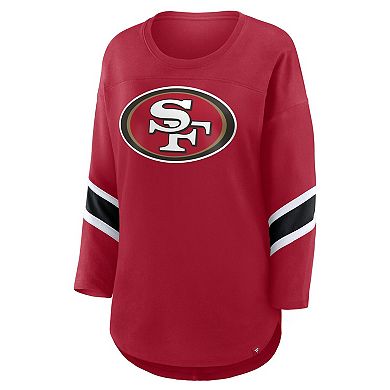 Women's Fanatics Scarlet San Francisco 49ers Redzone 3/4-Sleeve T-Shirt
