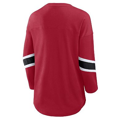 Women's Fanatics Scarlet San Francisco 49ers Redzone 3/4-Sleeve T-Shirt