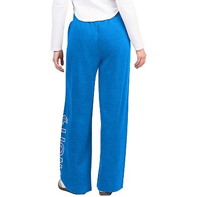 Women's G-III 4Her by Carl Banks Blue Detroit Lions Field Wide Leg Sweatpants