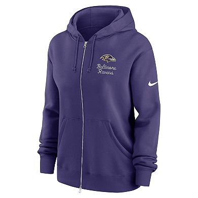 Women's Nike Purple Baltimore Ravens Phoenix Rewind Full-Zip Hoodie