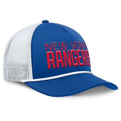 Men's Fanatics Blue/White New York Rangers Heritage Dutch A-Frame Trucker Adjustable Hat