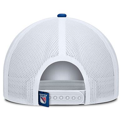 Men's Fanatics Blue/White New York Rangers Heritage Dutch A-Frame Trucker Adjustable Hat