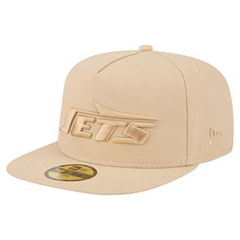 Men's New Era Beige New York Jets Color Pack A-Frame 59FIFTY Fitted Hat