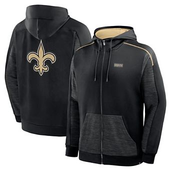 Men's Fanatics Black New Orleans Saints Checkdown Pass Full-Zip Hoodie