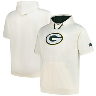Men's Profile Oatmeal Green Bay Packers Big & Tall Chest Print and Logo Short Sleeve Pullover Hoodie