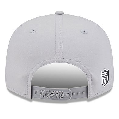 Men's New Era Gray Baltimore Ravens 2025 Sideline Split Panel 9FIFTY Snapback Hat