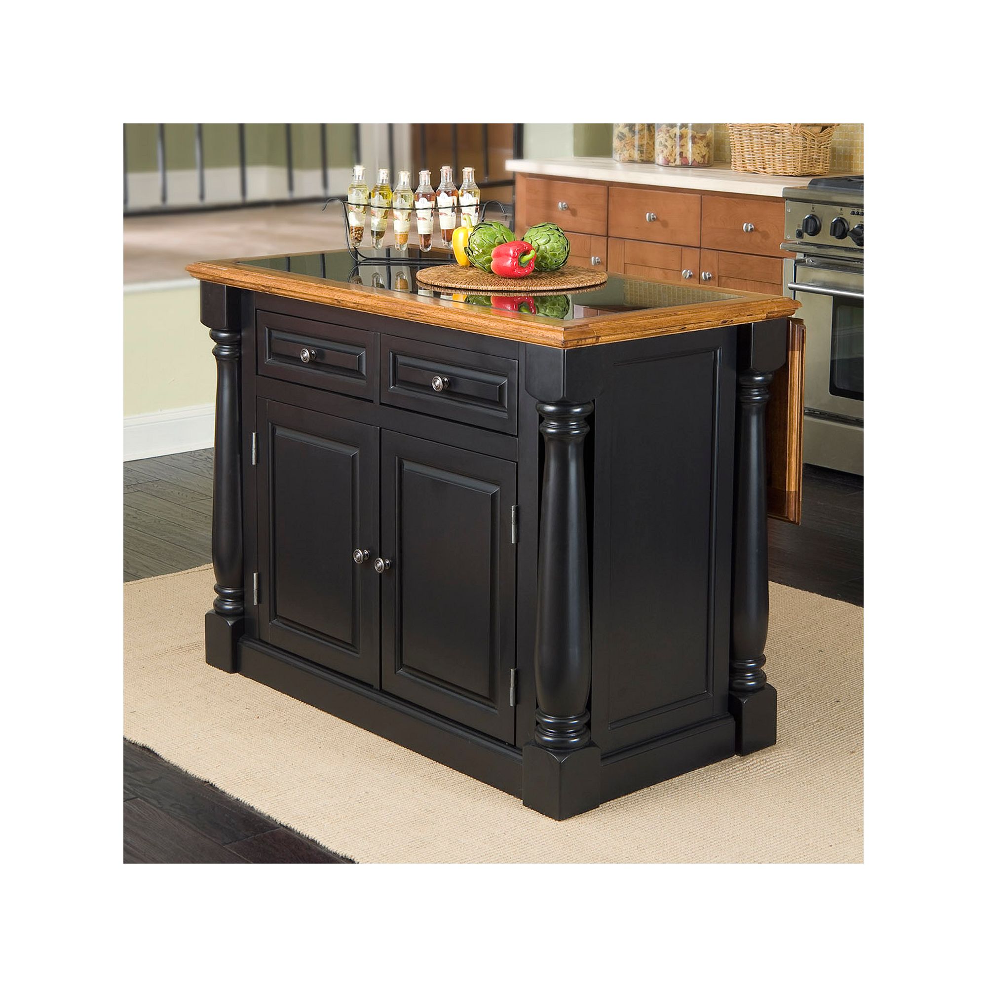 Monarch Kitchen Island, Black