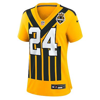 Women's Nike Joey Porter Jr. Gold Pittsburgh Steelers Alternate 1933 Throwback Game Jersey